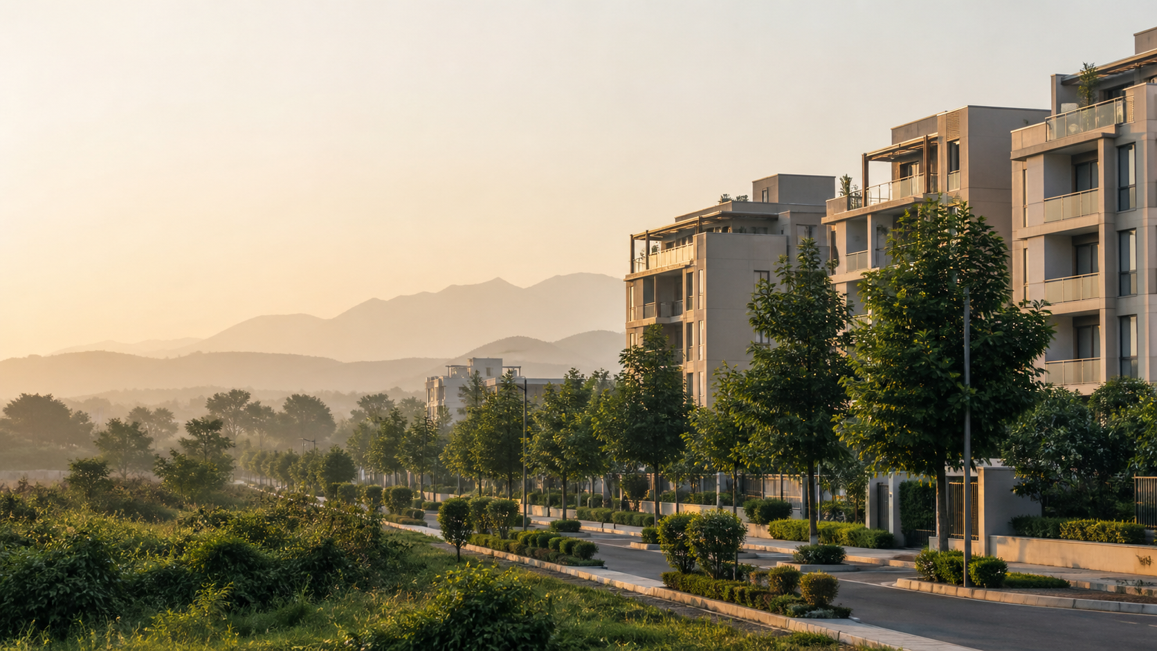 Tree-lined modern residences in Greater Mohali